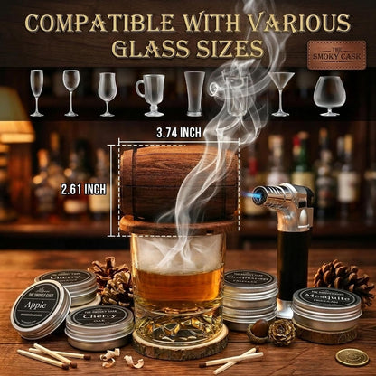 Unleash Bold Flavors with the Whiskey Smoker Kit – Complete Cocktail Smoker Set Featuring Torch, 6 Wood Chip Flavors, 2 Whiskey Glasses &amp; 2 Ice Ball Molds – Perfect Gift for Men, Dads, and Husbands!