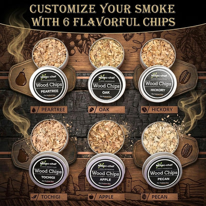 Unleash Bold Flavors with the Whiskey Smoker Kit – Complete Cocktail Smoker Set Featuring Torch, 6 Wood Chip Flavors, 2 Whiskey Glasses &amp; 2 Ice Ball Molds – Perfect Gift for Men, Dads, and Husbands!